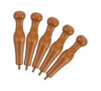 Alipis 5pcs Wooden Coat Hooks for Entryway and Closet, Rustic Khaki Wood Garment Hooks with Curved Safe Design and Screws, Versatile Sturdy Coat Rack Pegs for Hanging Clothes and Hats
