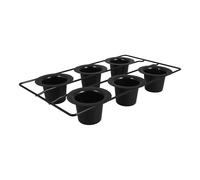 Alipis 6-Cup Nonstick Thickened Carbon Steel Muffin Pan, Deep Cupcake Bakeware for Oven Baking, Black Nonstick Popover and Pudding Pan for Home Kitchen