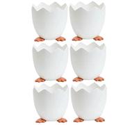 Alipis 6 Pcs Broken Chicken Storage Box Easter Pencil Holder Cosmetics Brush Holder Egg Shaped Pen Holder Soap on a Rope for Women Desktop Dressing Table Plastic Student Office Supplies