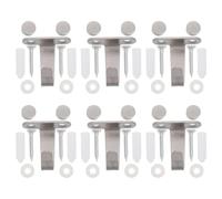 Alipis 6 Sets Ceiling Hooks Kitchen Cabinet Hooks Heavy Duty Iron Silver with Screws and Decorative Screw Cover for Clothes, Robes, Kitchen and Garage
