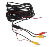 Alipis 6m Reverse Camera Input Cable with Two-in-one Design for Car and Vehicles with Complex Wiring Setups, Black Plastic Composite Video Cable Providing Long-distance Signal Stability