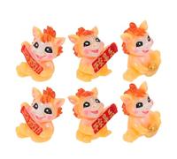 Alipis 6Pcs 2026 Year of the Horse Figurines Miniature Resin Zodiac Sculptures for Chinese New Year Decor, Good Luck Horse Statues for Spring Festival, Bonsai Landscape and Cake Toppers