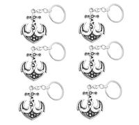 Alipis 6pcs Anchor Keychain Set Silver Zinc Alloy Nautical Theme Key Holder with Compact Design for Beach Party Favors and Boat Themed Party Accessories