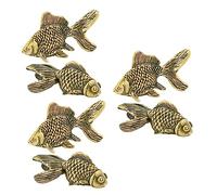 Alipis 6pcs Antique Brass Fish Figurine Set Feng Shui Decorative Sculptures for Home Office and Events and Carp Ornaments for Living Wedding and Holiday Decor