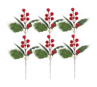 Alipis 6pcs Artificial Berry Picks for Christmas Decoration Warm Color Faux Berry Stems for Wreath Making Cozy Home Decor Multi Scene Use for Holiday Atmosphere