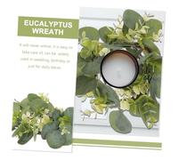Alipis 6pcs Artificial Eucalyptus Leaf Wreaths Faux Garland Candle Rings Lightweight Decorative Hanging for Wedding Birthday Party Table and Door Decor