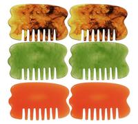 Alipis 6pcs Assorted Color Resin Massage Comb for Scalp Massage and Relaxation, Multifunctional Comb to Regulate Head Microcirculation and Relax The Mind, for Wellness and Stress Relief