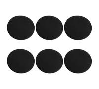 Alipis 6pcs Black Synthetic Leather and Fabric Makeup Powder Applicators, Thin and Easy to Carry Pressed Powder Pads for Face Cosmetics Use