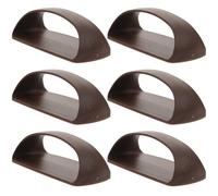 Alipis 6Pcs Brown Adhesive Door Handles for Cupboards and Sliding Doors Self-Stick Pull Handles for Wardrobes and Balcony Windows Stick-On Cabinet Pulls for Home Improvement