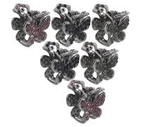 Alipis 6pcs Butterfly Hair Claw Clips with Rhinestones, Mini Alloy Hair Grasping Clips for Secure Hold and Comfortable Wear, Elegant Retro Style for Holiday Party and Bridesmaid