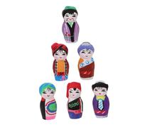 Alipis 6pcs Chinese Opera Face Resin Figurines, Miniature People Decor for Dollhouse and Office Spaces, Cultural Heritage Collectible Statue Set, Decorative Toy Figures for Kids
