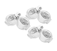 Alipis 6pcs Embossed Crystal Glass Holy Water Bottles Vintage Refillable Perfume Containers with Alloy Accents Portable Decorative Vials for Church Weddings and Travel Use