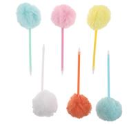 Alipis 6pcs Fluffy Pom Pom Ballpoint Pens Lightweight Portable Writing Tools for Valentines Party Favor Goodie Bags Classroom Prizes and Wedding Decorations