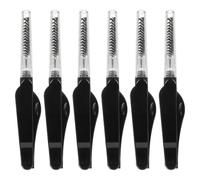 Alipis 6pcs Foldable Dual-ended Eyebrow and Eyelash Brush Black Portable Cosmetic Grooming Tools for Salon and Travel Multifunctional Beauty Accessories