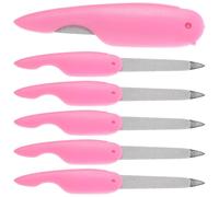 Alipis 6pcs Folding Nail Files with Stainless Steel and Abs Material, Reusable Double-Sided Nail Files for Surface Sanding, Portable Manicure Tools for Home and Travel