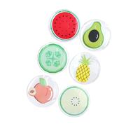 Alipis 6pcs Fruit-shaped Cooling Eye Packs Gel Eye Pads for Dark Circles and Fatigue Relief with Melon Lemon Green Fruit Avocado Pineapple Peach Designs Reusable Ice Covers
