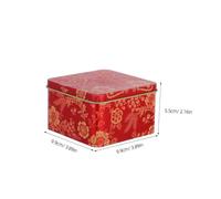 Alipis 6pcs Gift Box with Lid Red Tinplate Square Chinese Style Wedding Candy Box Large Capacity for Wedding Favors, Cookie and Candy Packaging