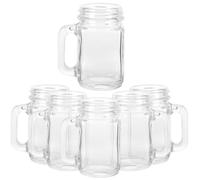 Alipis 6pcs Household Glass Cups Wine Cups 45ml Glass with Handle Premium Design Convenient to Hold for Trendy Restaurants and Picnic
