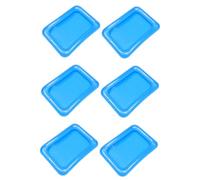 Alipis 6Pcs Inflatable Ice Serving Bars Blue Ice Buffet Trays Portable Food Drink Holders for Indoor Outdoor BBQ Picnic Pool Party Weddings