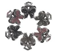 Alipis 6pcs Mini Butterfly Hair Claw Clips for Women and Bridesmaids, Lightweight Alloy Rhinestone Accessories with Secure Grasping Power, for Holiday Party and Evening Hairstyles