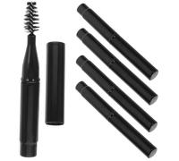 Alipis 6pcs Mini Eyebrow and Eyelash Brushes with Short Handle and Cap Portable Travel Makeup Tools for Precise Brow Grooming and Lash Application Lightweight Cosmetic Brush in Black
