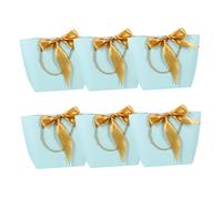 Alipis 6Pcs Portable Paper Shopping Bags present Packing Tote Storage Bag for Grocery Travel Daily Use Eye Catching Colors for Farmers Market