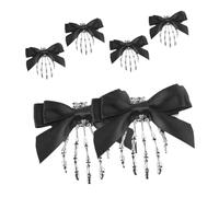 Alipis 6pcs Skull Hairpin Halloween Skeleton Hand Barrettes Cute Goth Bow Hair Clips Bone Hairslides Unique Goth Hair Accessories for Parties Horror Cosplay Costume Headpiece