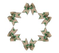 Alipis 6pcs St Patrick's Day Bow Wall Decor Green Burlap Shamrock Bows for Indoor Outdoor Use for Walls Doors Windows for Irish Day Party and Gift Giving