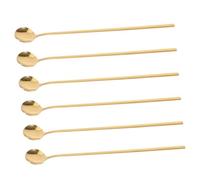 Alipis 6pcs Stainless Steel Stirring Spoons Long Handle Coffee Dessert Utensils for Ice Cream Milkshakes Cocktails Iced Tea Multifunctional Kitchen Tool