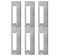 Alipis 6Pcs Universal Stainless Steel Door Strike Plates with Screws Deadbolt Backplate Replacement Set for Wooden Doors and Latch Repair Kit for Home Use