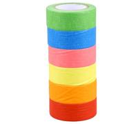 Alipis 6pcs Washi Paper Tape Set 24mm X 12m Each Colour Masking Sticky Tape Rubber Adhesive, Sticks Well and Removable without Residue, for Arts and Crafts Activities and Random Color