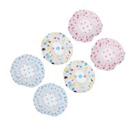 Alipis 6pcs Waterproof Thickened Shower Caps with Elastic Band, Multi-Color Polka Dot Bathing Hats for Women, Reusable Bath Caps Suitable for Hair Care and Home Spa