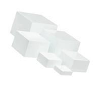 Alipis 6pcs White Cube Buffet Risers Five-sided Desktop Shelf Organizer for Cake Display Holder Flexible Storage and Dessert Table Stand for Parties Events Home Use