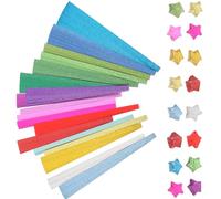 Alipis 720 Sheets Glitter Origami Paper for DIY Crafts Square Star Folding Paper Strips Frosted Texture and 18 Glitter Colors for Art Projects and Scrapbooking