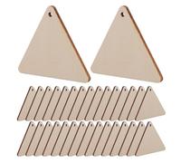 Alipis 75pcs Pre-drilled Triangular Wood Slices 50mm DIY Craft Supplies Unfinished Wooden Cutouts for Home Decor and Triangle Ornaments