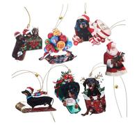 Alipis 7pcs Christmas Dachshund Ornament Christmas Dog Decoration Xmas Cartoon Sausage Dog Xmas Tree Sausage Pendants Tree Decoration Ornaments Acrylic