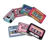 Alipis 7pcs Delicate Pattern Tape Shaped Iron on Repair Patches for Clothes Hats Shoes with Polyester Hot Melt Glue, Hide Torn Spots DIY Activities Home Use