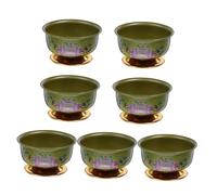 Alipis 7pcs Lotus Holy Water Cup Alloy Temple Offering Bowl Buddhist Worship Water Container for Altar Use