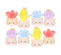 Alipis 8 Pcs Glow Dark Miniature Resin Cactus Figurines Cute Micro Landscape Plants for Indoor Garden Decor Easy Maintenance Office Bedroom Accessories