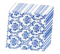 Alipis 80 Sheets Paper Napkins Wedding Party Banquets Dinner Napkins Tissue for Household Table Setting Christmas Blue White Serviettes