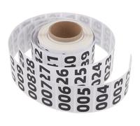 Alipis 800pcs Number Stickers Consecutive Number Labels 1 Roll White Heat Adhesive Self-Adhesive Design Easy to Paste and Remove for Office Warehouse Machines and Goods