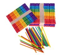 Alipis 80pcs Assorted Colour Wooden Craft Sticks for Crafts and Ice Cream, Lightweight Wood Material, Easy to Carry and Safe to Use for Lollipops and DIY Projects