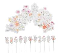 Alipis 80pcs Wildflower Cake Insert Decorations Vibrant Floral Cupcake Toppers with Multiple Styles Fade-resistant and Reusable Cake Picks for Birthday Wedding Anniversary Celebrations