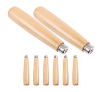 Alipis 8pcs 3mm Wood Handle File Replacement Set, Round Grip Wooden Handles for File Accessories, Suitable for Woodworking and Home Improvement Tools