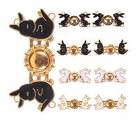 Alipis 8pcs Adjustable Waist Buckles Pants Tightener Buttons Set for Jeans Women, Universal Metal Waistline Fixing Pins with Rabbit Design, Sewing Notions for Pant Waist Adjustment