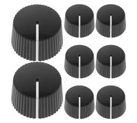 Alipis 8Pcs Black Plastic Guitar Volume Rotary Knobs for Electric Guitar Effect Pedal and Amplifier Replacement, 0.8" Top Hat Style Pointer Caps for Music Instruments