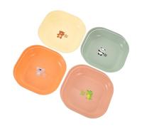 Alipis 8pcs Cartoon Fruit Plates Small Square Dessert Trays for Snacks Appetizers Party Family Dinners Mixed Plates for Serving Fruits Cakes and Salads