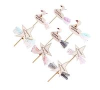 Alipis 8pcs Creative Birthday Cake Topper Set Cartoon Swan Star Cake Picks for Party Decoration Mini Dessert Accessories for Home Garden