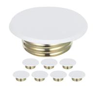 Alipis 8pcs Fire Sprinkler Head Covers Flat Iron Ceiling Sprinkler Guards with Concealed Design White for Homes and Commercial Spaces Easy Maintenance High Temperature Resistance