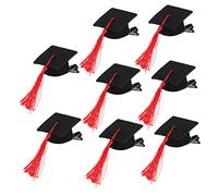 Alipis 8PCS Graduation Party Hair Clips Adorable Bachelor Hat Decor for Photo Props Unique Hair Accessories for Grads for Celebrations and Ceremonies